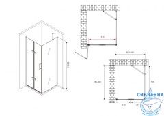 Душевое ограждение ABBER Zart  AG08070P-S81 70x80 профиль хром, стекло  прозрачное (без поддона)