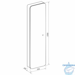 Шкаф-пенал подвесной Calypso Eltoro black LED 37 МВК112