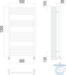Полотенцесушитель водяной Terminus Сицилия П18 50х120 (нижнее подключение)