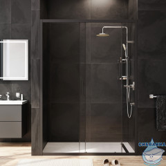 Дверь в нишу AM.PM Gem  W90G-140-1-195BT 140 см профиль черный, стекло прозрачное