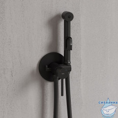 Встраиваемый смеситель с гигиеническим душем, матовый черный, IDDIS, 003BLR0i08