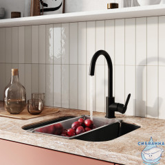 Смеситель для кухни с подключением фильтра Iddis Cuba CUBBLFJi05 (черный матовый)