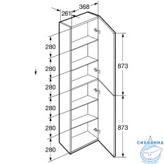 Пенал Roca Etna Ona 40 темный вяз A857635511