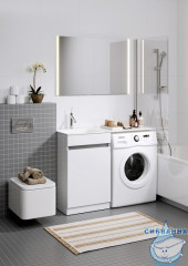 Тумба напольная Aqwella Forma 54 L белый с раковиной Фостер 115