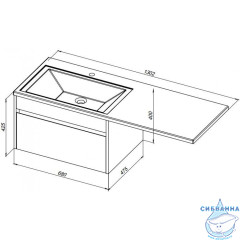 Тумба Aquanet Токио 68 236917 R белый глянец с раковиной Даллас 130