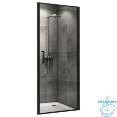Дверь в нишу ABBER Sonnenstrand AG04100B 100x195 профиль черный, стекло прозрачное