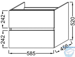 Тумба под раковину Jacob Delafon Tolbiac 60 дуб давос натуральный с раковиной Ola 60