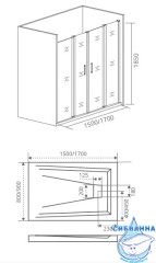 Дверь в нишу Bas Infinity WTW-TD-160-C-CH профиль хром, стекло прозрачное