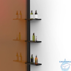 Walk-in Vincea Walk In HR 90 профиль черный, стекло янтарь VSW-1HWS900GSB