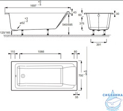 Ванна акриловая Jacob Delafon Sofa 170x75