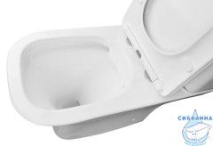 Унитаз напольный безободковый Azario Fretta Square с бачком и сиденьем Soft Close (микролифт) AZ-5121