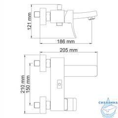 Смеситель для ванны Wasserkraft Aller 1061WHITE (хром/белый)