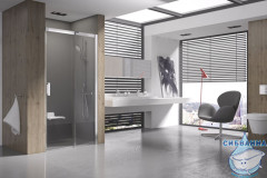 Дверь в нишу Ravak Matrix MSD2 100 см R профиль сатин