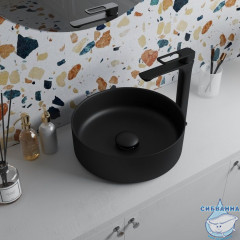 Выпуск для умывальника без перелива, Optima Home, черный матовый, IDDIS, OPHBM00i88