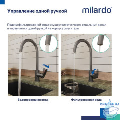 Смеситель для кухни с каналом для фильтрованной воды, графит,Rora,Mi,RORGMFJM05