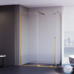 Душевое ограждение Veconi Premium Trento 110x80 профиль золото брашированное, стекло прозрачное PTC50-SP-11080-G-01-C4 (без поддона)