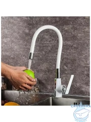 Смеситель кухни Frap F4458 (хром/белый)