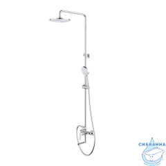 Душевая система с тропическим душем и изливом, хром глянцевый, Zodiac X, IDDIS, ZDXSB3Fi06