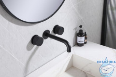 Смеситель для раковины встраиваемый ABBER Wasser Kreis AF81122B (черный матовый)