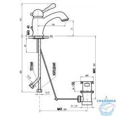 Смеситель для раковины RavSlezak Лабе L027.5SM (с донным клапаном)