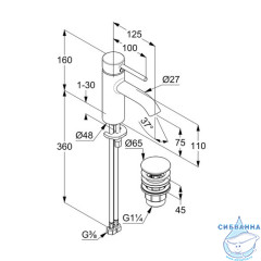  Смеситель для раковины Kludi Bozz 382660576 (с донным клапаном Push-Open) (хром)