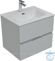 Тумба Aquanet Алвита New 60 с раковиной Flat 60 серый