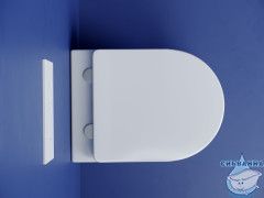 Унитаз подвесной безободковый, смыв торнадо Ceramicanova Metropol Rimless CN4002T с сиденьем быстросъемным Soft Close (микролифт)