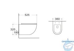 Унитаз подвесной безободковый Aquatek Европа AQ1901-MG с сиденьем Soft Close (микролифт)