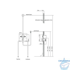 Душевая система Vincea Inspire 320 1 режим VSFW-421I4GM (вороненая сталь)