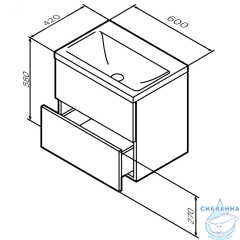 Тумба под раковину AM PM Gem 60 графит M90FHX06022GM