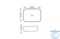 Раковина на столешницу 56 см Aquatek AQ5526-MG