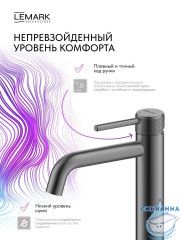 Смеситель для раковины Lemark Белуга LMF-8015B-GM (графит)