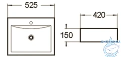 Раковина на столешницу 53 см SantiLine SL-1005