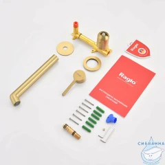 Смеситель для раковины встраиваемый Raglo R20.11.03 (сатин золотой)