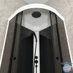 Душевая кабина Тритон Грей-Блэк 90x90 В профиль белый, стекло грей Щ0000067303