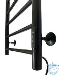 Полотенцесушитель электрический Санприз Аврора П8 50х80  (черный матовый) (подключение универсальное)