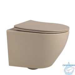 Унитаз подвесной безободковый Abber Bequem AC1100MBB с сиденьем Soft Close (микролифт) (бежевый)