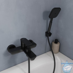 Смеситель для ванны, чёрный матовый, Maze, Milardo, MAZBL00M02