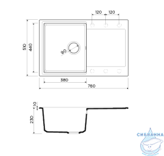 Кухонная мойка Omoikiri Daisen-78-SA бежевый 4993418