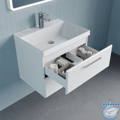 Тумба с умывальником, подвесная, 60 см, белый, Слайд Икс (Slide X), IDDIS, SLX60W0i95K подходит умыв. 4516000i28