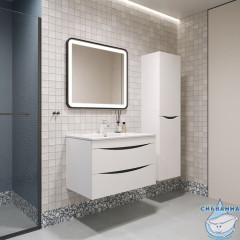 Тумба с умывальником, подвесная, 80 см, белая, Cloud, IDDIS, CLO80W0i95K