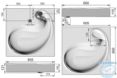 Раковина на стиральную машину 60х60 см Marko Бута