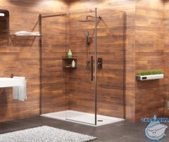 Дверь в нишу Wasserkraft Alme 130 см профиль хром, стекло прозрачное  15R30