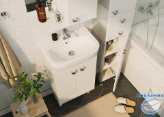 Тумба напольная  1Marka Story 50Н с раковиной Акватон 50 белый глянец