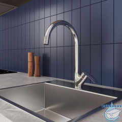 Смеситель для кухни, глянцевый хром, Rora, Milardo, RORSB0JM05