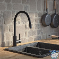 Смеситель для кухни, черный матовый, Kitchen 360, IDDIS, K36BLJ0i05