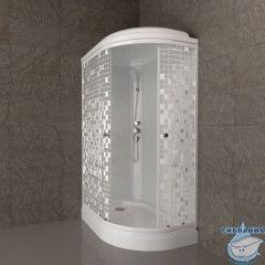 Душевая кабина Тритон Коралл 120х80 А профиль белый, стело мозайка Щ0000061817