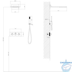 Душевая система Abber Wasser Kreis 300 1 режим AF8151 (хром)