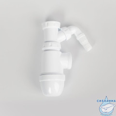 Сифон для двойной мойки с выпуском 3 1/2 с переливом и отводом, Kitchen Line, IDDIS, S21UPS0i84