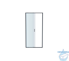 Дверь в нишу Aquatek AQ ARI RA 10020BL  100x200 профиль черный, стекло прозрачное
